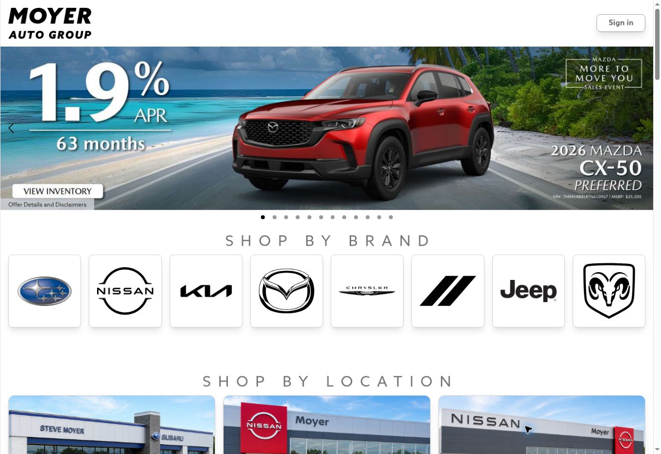 Moyer automotive group landing page